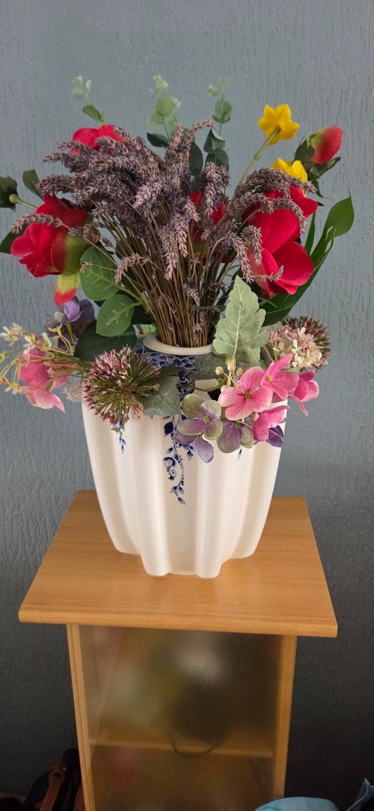 Delftsblauwe  magnolia vaas van Heine, Huis en Inrichting, Woonaccessoires | Zuilen en Pilaren, Ophalen of Verzenden, Zo goed als nieuw