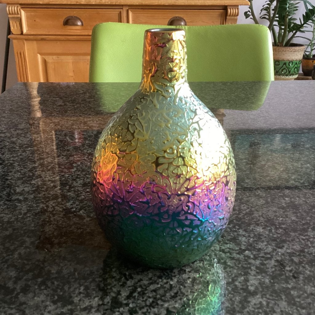 Des Pots Gloriosa vaas – Regenboog – 14 cm – Perfecte staat, Ophalen, Met patroon/structuur, 14 cm, Zo goed als nieuw