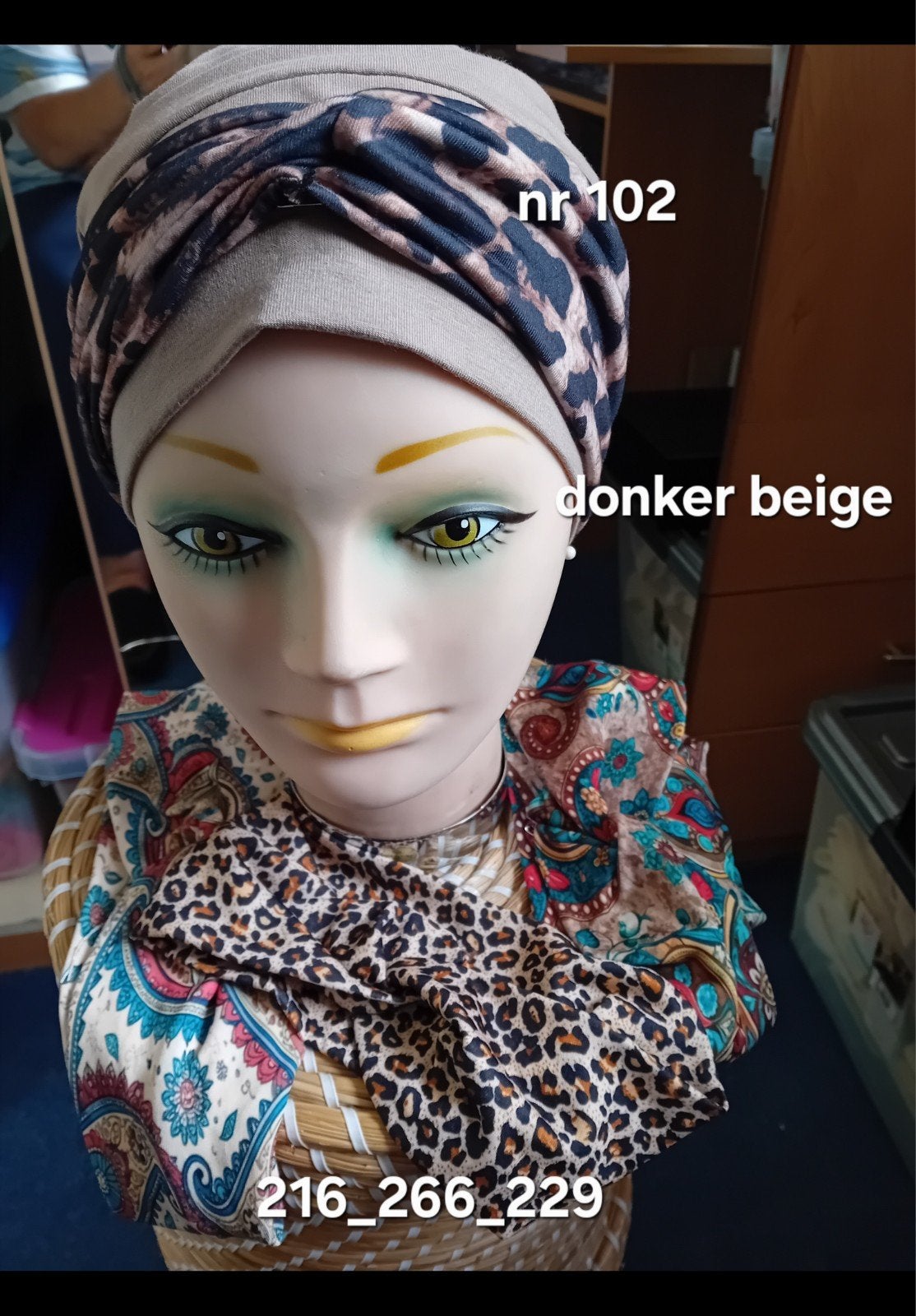 Chemo mutsje effen met losse haarband., Onbekend, Ophalen of Verzenden, Nieuw, Muts