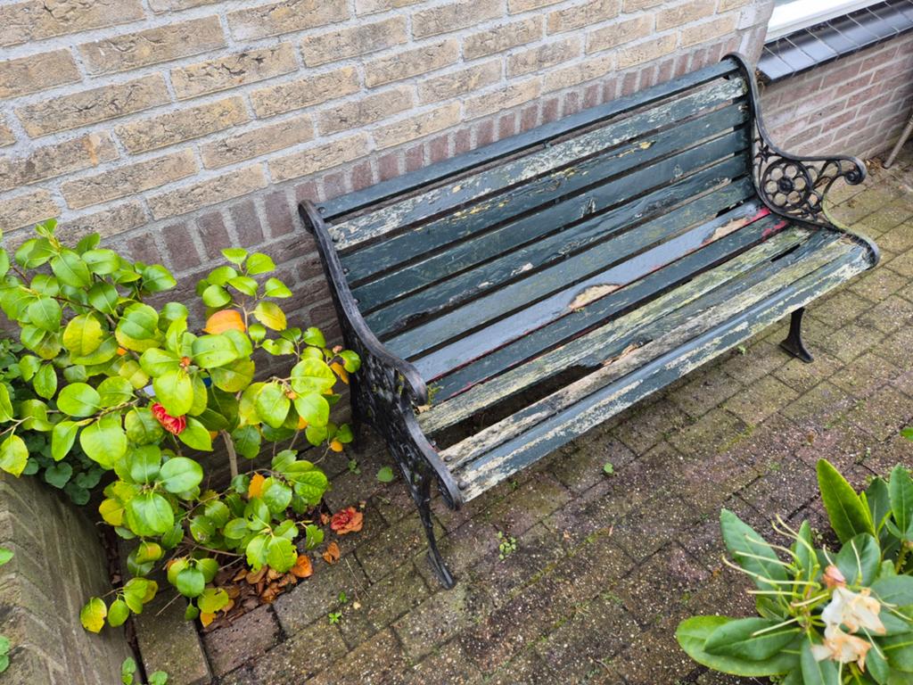 Vintage tuinbank, Tuin en Terras, Ophalen, Gebruikt, Hout