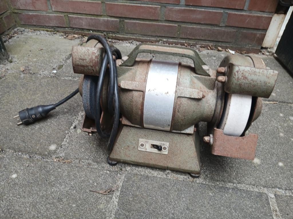 Vintage Creusen Werkbankslijpmachine - Roermond Holland, Doe-het-zelf en Verbouw, Ophalen, Gebruikt, Minder dan 700 watt, Werkbankslijpmachine