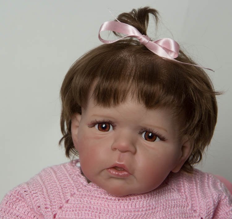 reborn toddler Sandie., Ophalen of Verzenden, Zo goed als nieuw, Babypop, Levensecht of Reborn