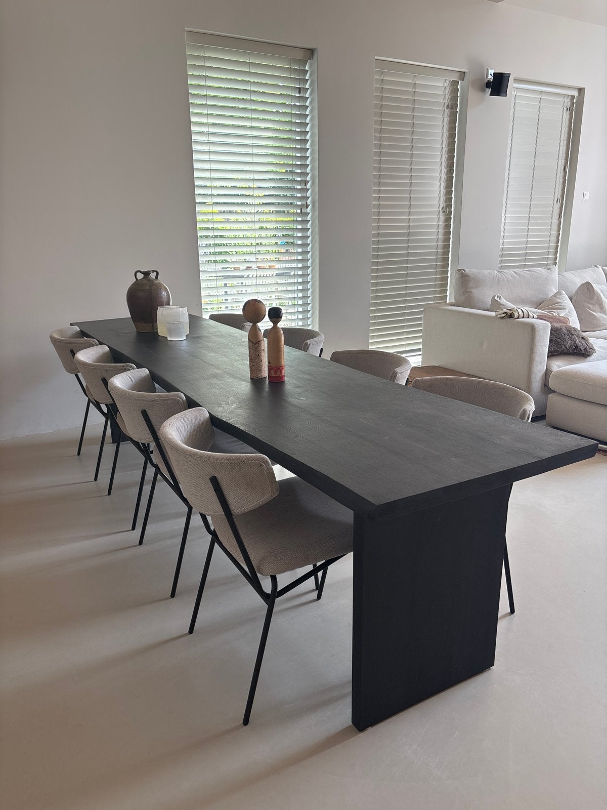 Massief eiken boomstam tafel, 200 cm of meer, Zo goed als nieuw, Vijf personen of meer, Rechthoekig