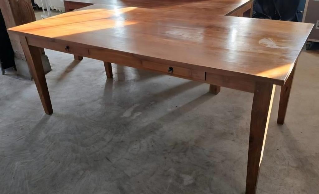 Teakhout Tafel 2 keer, Huis en Inrichting, Ophalen, Gebruikt, 150 tot 200 cm, Teakhout