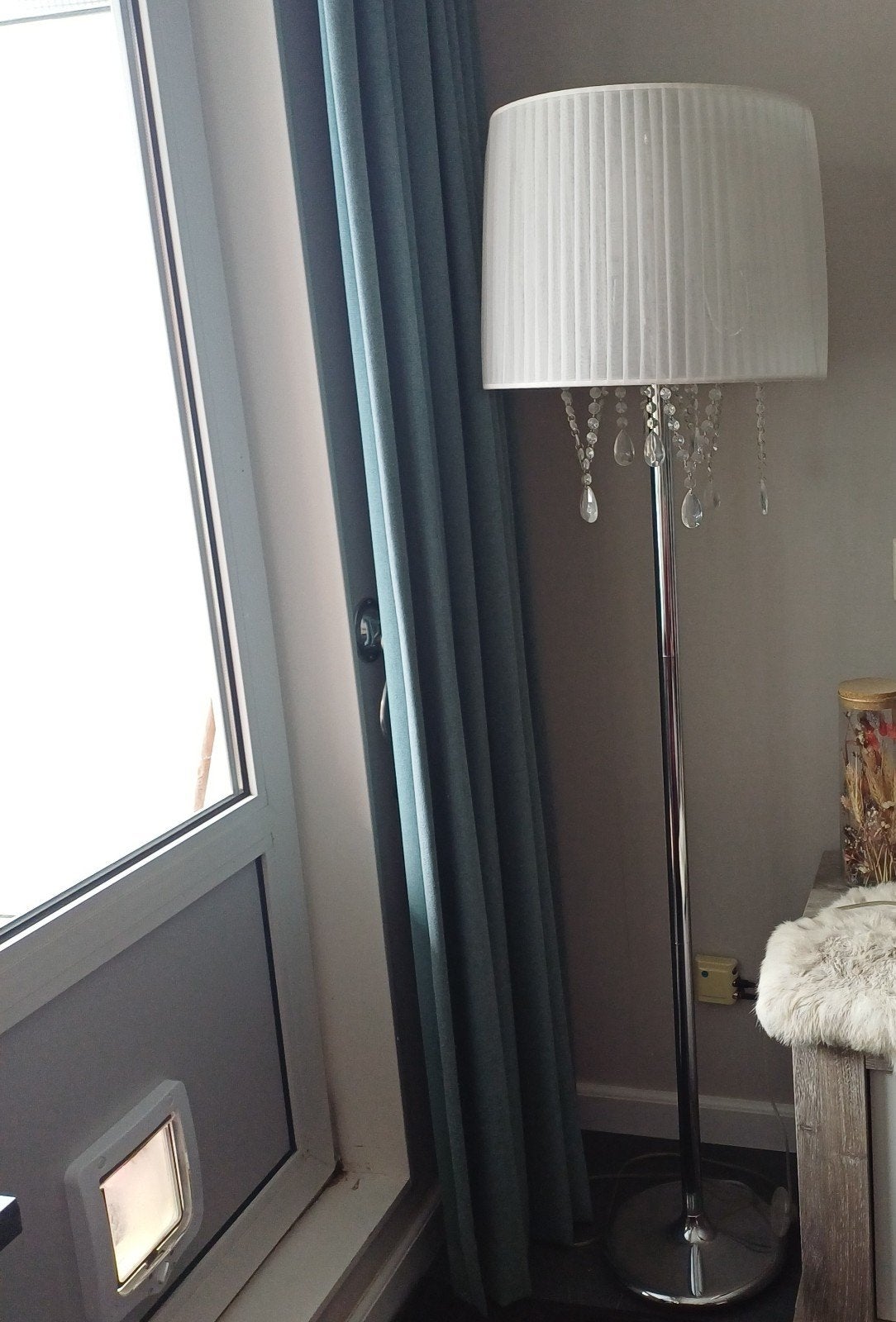 Staande lamp met kristallen, 1.64m, Ophalen, Kunststof, Gebruikt, Modern, Klassiek, Sfeervol