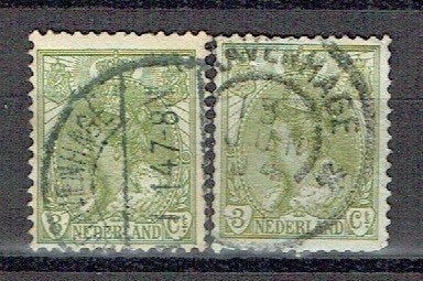 Nederland 1901 NR 57 Kon. Wilhelmina 's GRAVENHAGE 2X, Verzenden, Gestempeld, Koningshuis