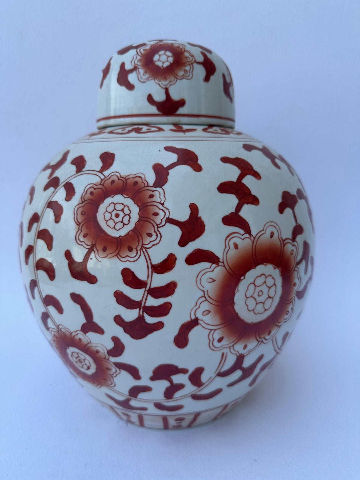 Grote Chinese Gemberpot  met deksel melk & bloed, Antiek en Kunst, Antiek | Porselein, Ophalen of Verzenden