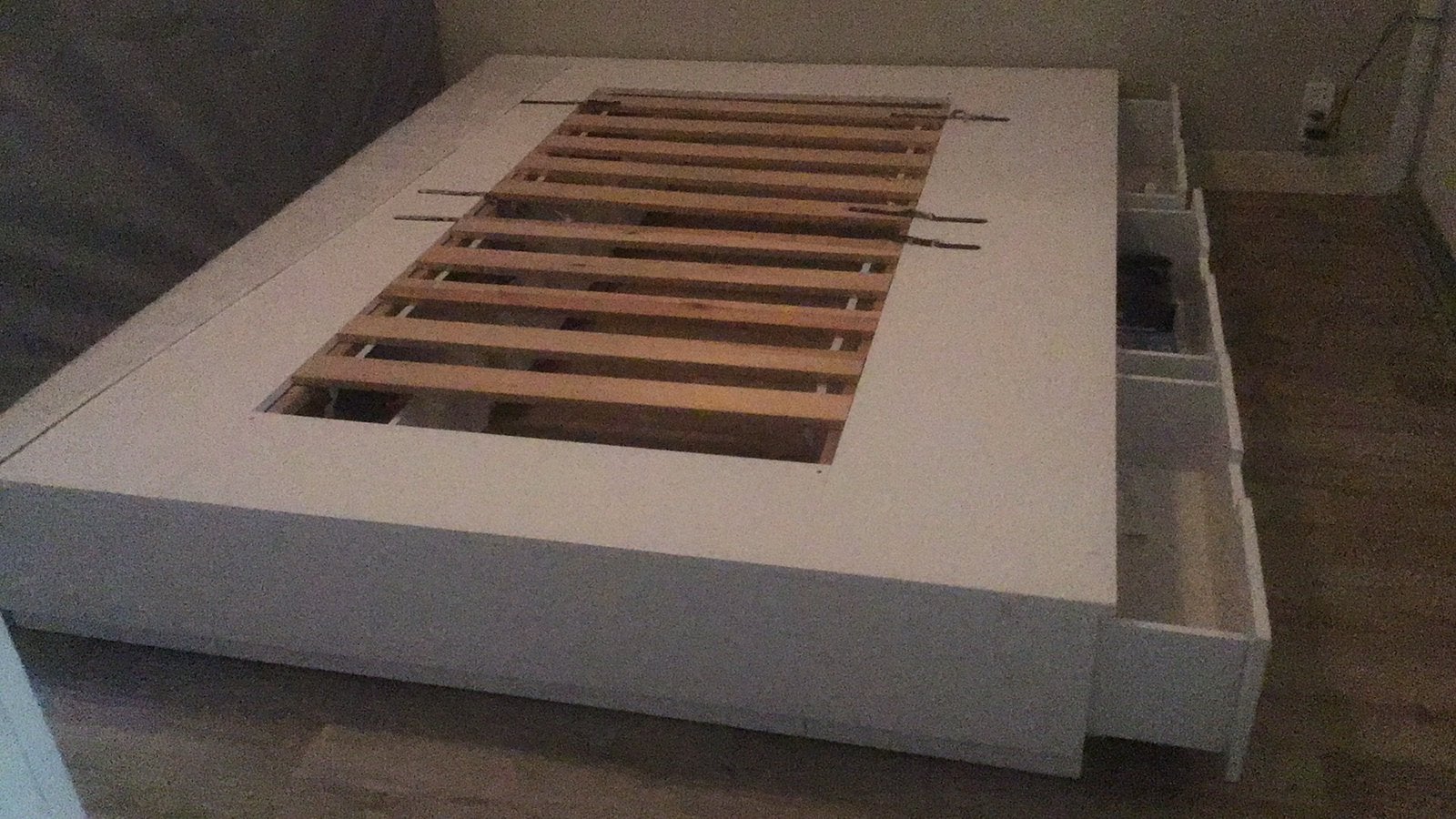 Bed, Ophalen, Wit, Tweepersoons, 200 cm
