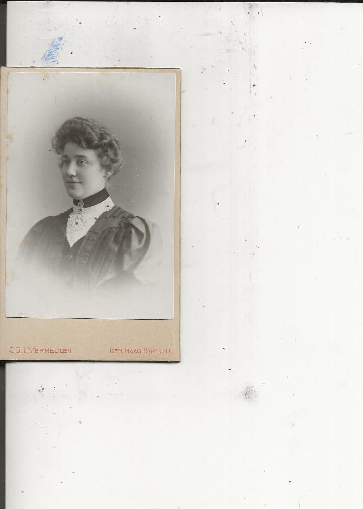 CdV Poeldijk mevr Zuiderveld met kanten kraag Vermeulen, Ophalen of Verzenden, Voor 1920, Ongelopen, Zuid-Holland