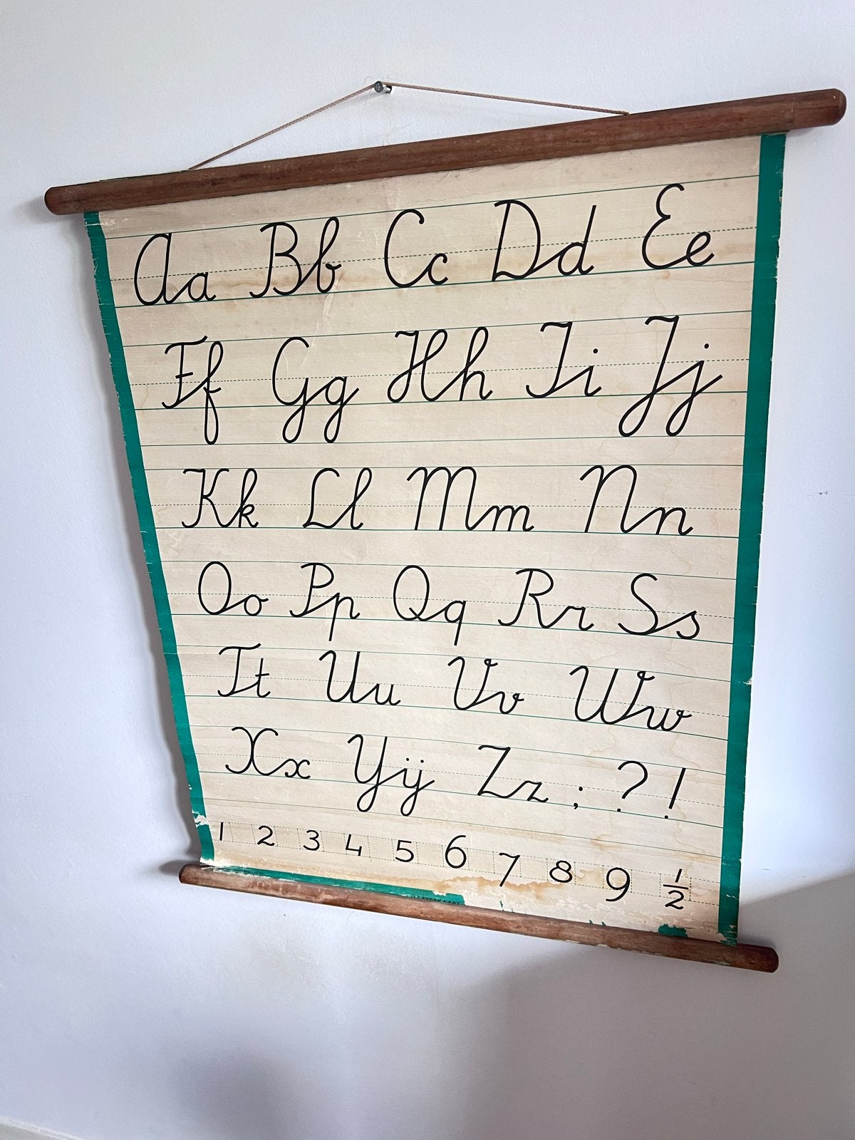 Vintage Schoolplaat Tazalaar Alfabet Schrijfletters, Ophalen, Overige thema's