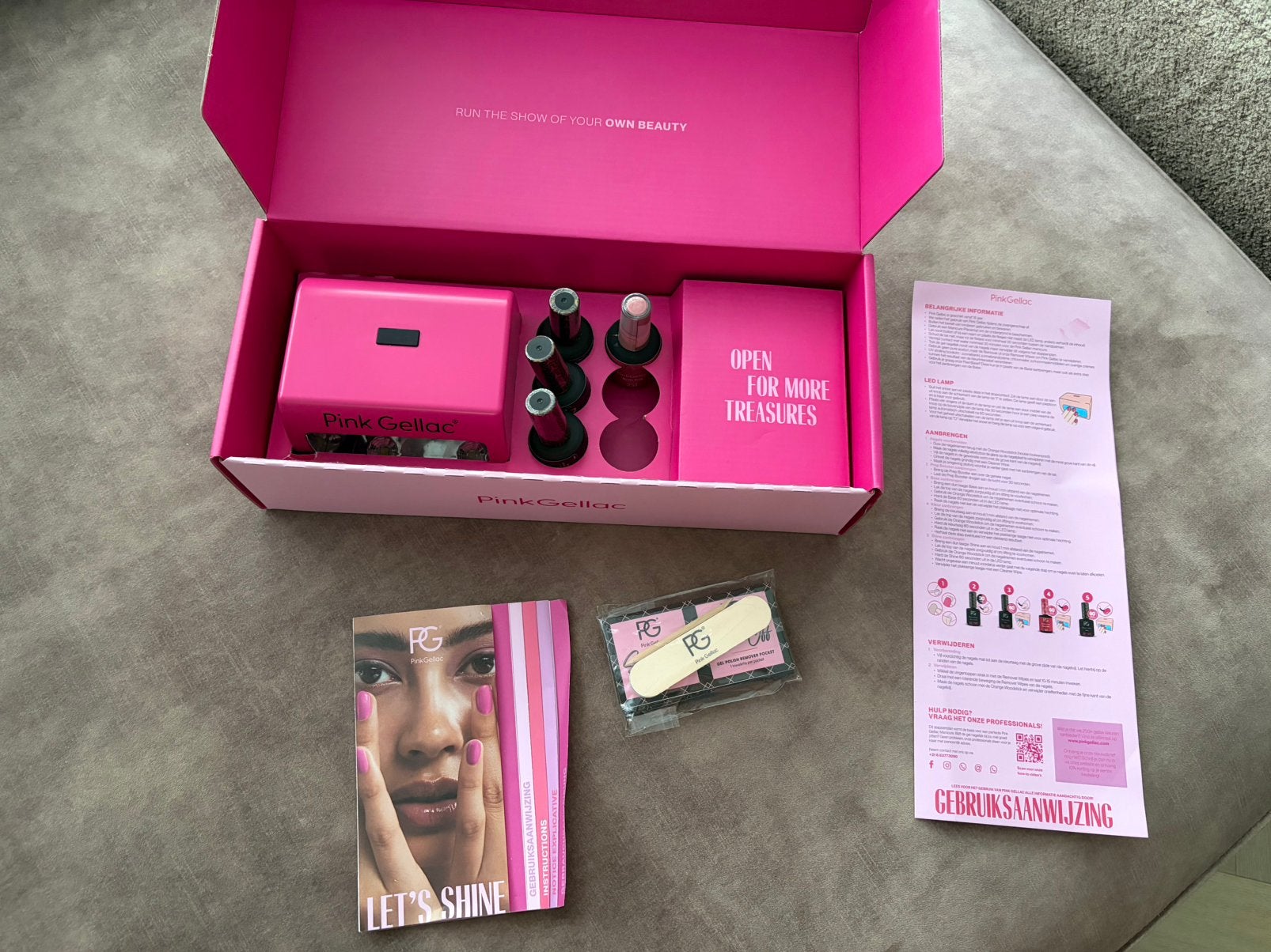 Pink Gellac starterskit in goede staat, nagenoeg nieuw, Ophalen of Verzenden, Zo goed als nieuw, Handen en Nagels, Toebehoren