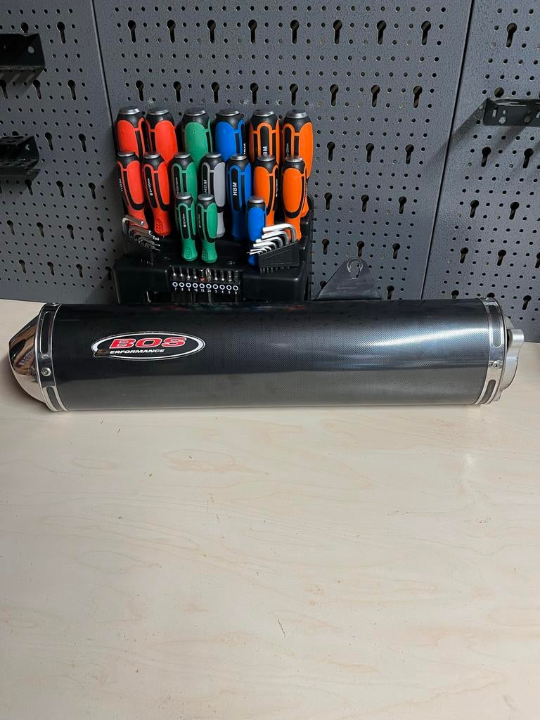 BOS Performance Uitlaatdemper - Carbon Look, Motoren, Ophalen, Gebruikt