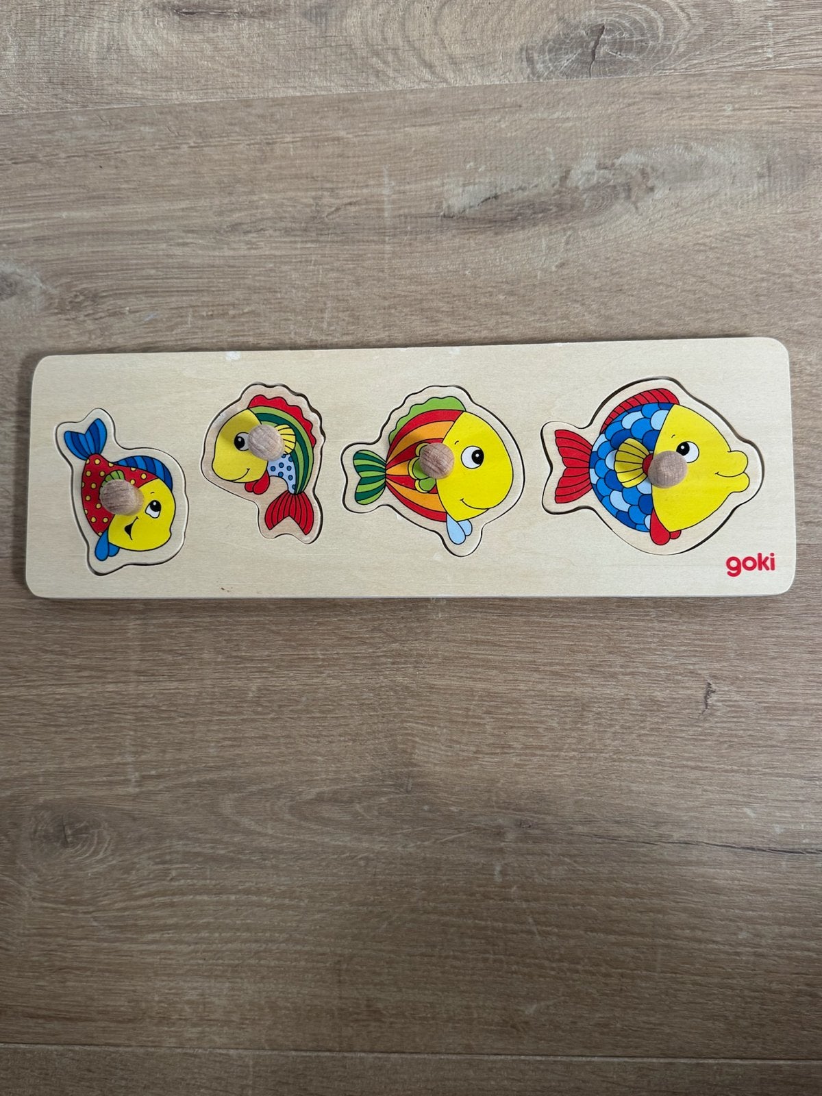 Goki houten puzzel met visjes, Ophalen of Verzenden, Gebruikt, Overige typen