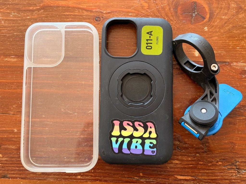 Quadlock Case iPhone 17 met Front Mount en Regenponcho, Ophalen of Verzenden, Gebruikt