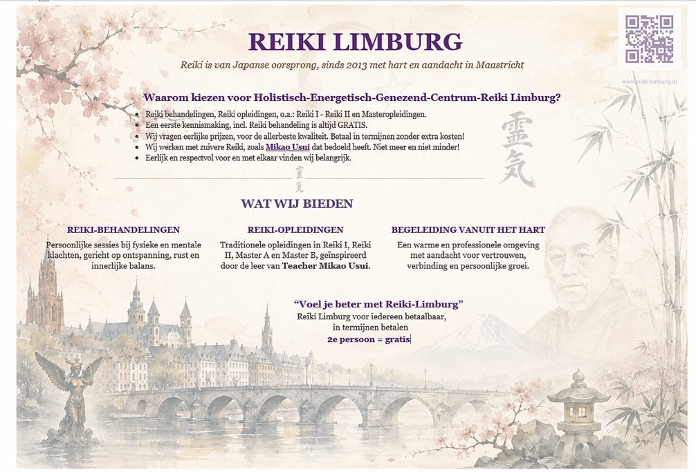 Reiki opleidingen of behandeling, Huis en Inrichting, Ophalen of Verzenden, Nieuw