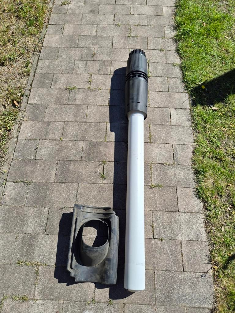 Rookgasafvoer, 1m dubbelwandige buis met pan, Doe-het-zelf en Verbouw, Ventilatie en Afzuiging, Ophalen, Gebruikt, Afzuiger