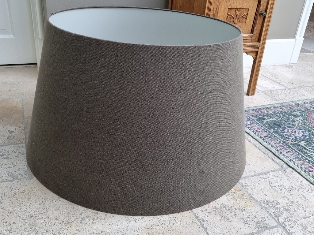 Super grote conische lampenkap 80 cm, taupe - bruine stof, Ophalen, Gebruikt, Bruin, 80 cm