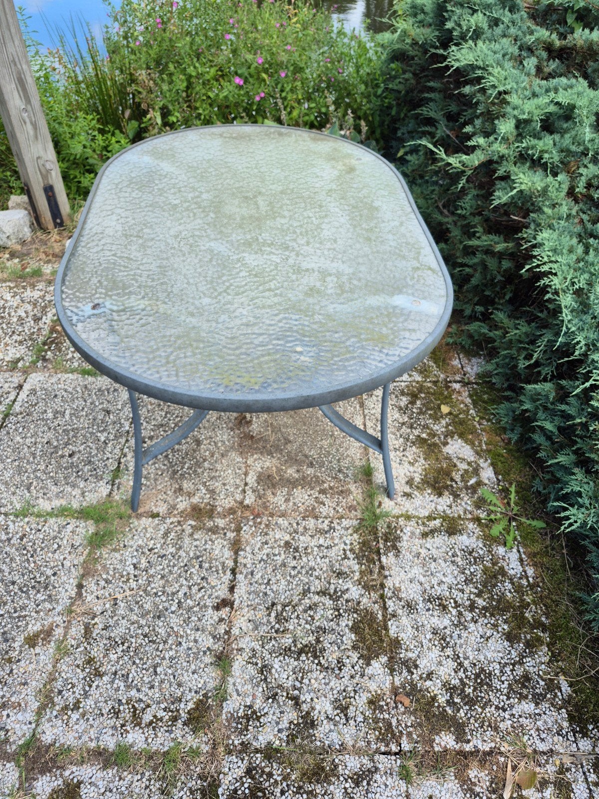 Glazen ovale tuintafel - Ophalen 5 sept Krimpen a/d IJssel, Ophalen