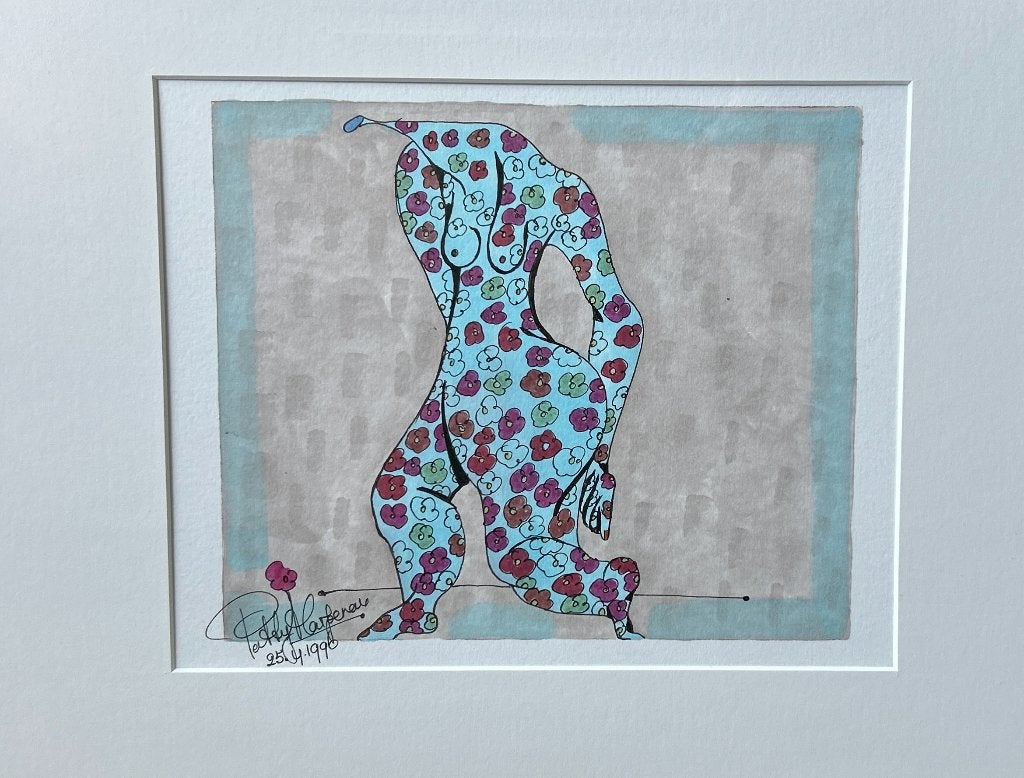 Aquarel Patty Harpenau - Ingelijst, Antiek en Kunst, Ophalen of Verzenden