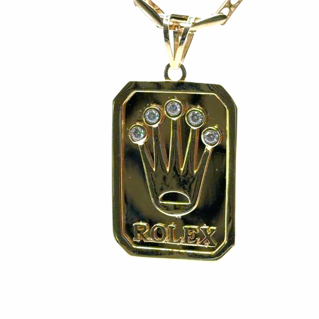 Gouden Rolex Kroon Hanger met Zirkonia, Overige voorstellingen, Wwww.bredajuwelier.nl, Www.bredajuwelier.nl, Nieuw