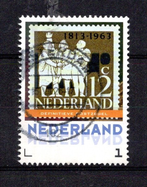 gestempeld zegel. persoonlijke: uit vel van 3. ontwerp, Ophalen of Verzenden, Na 1940, Gestempeld