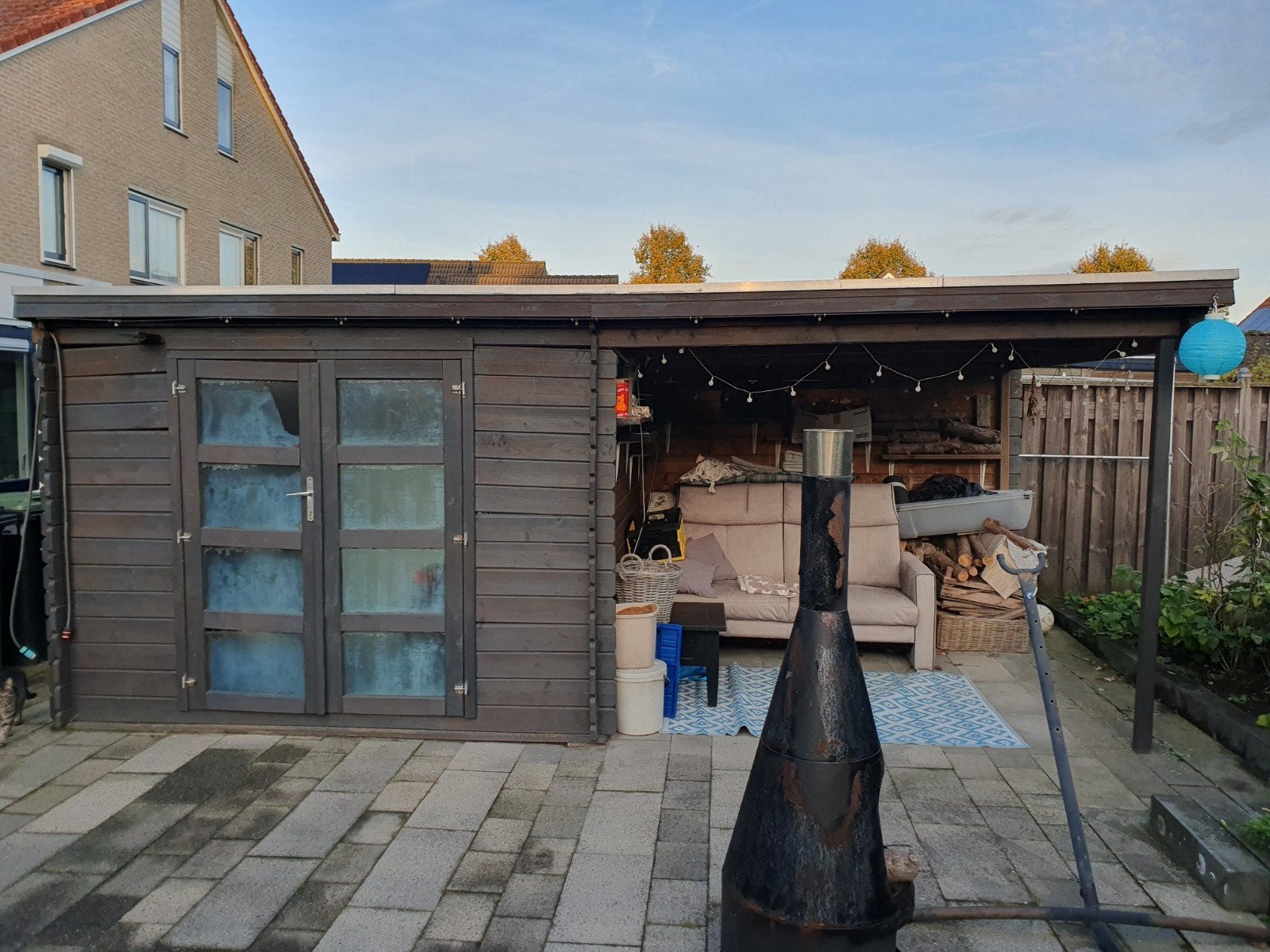 blokhut gebruikt 5,5 lengte  x 3br, Tuin en Terras, Ophalen of Verzenden, Gebruikt, Veranda