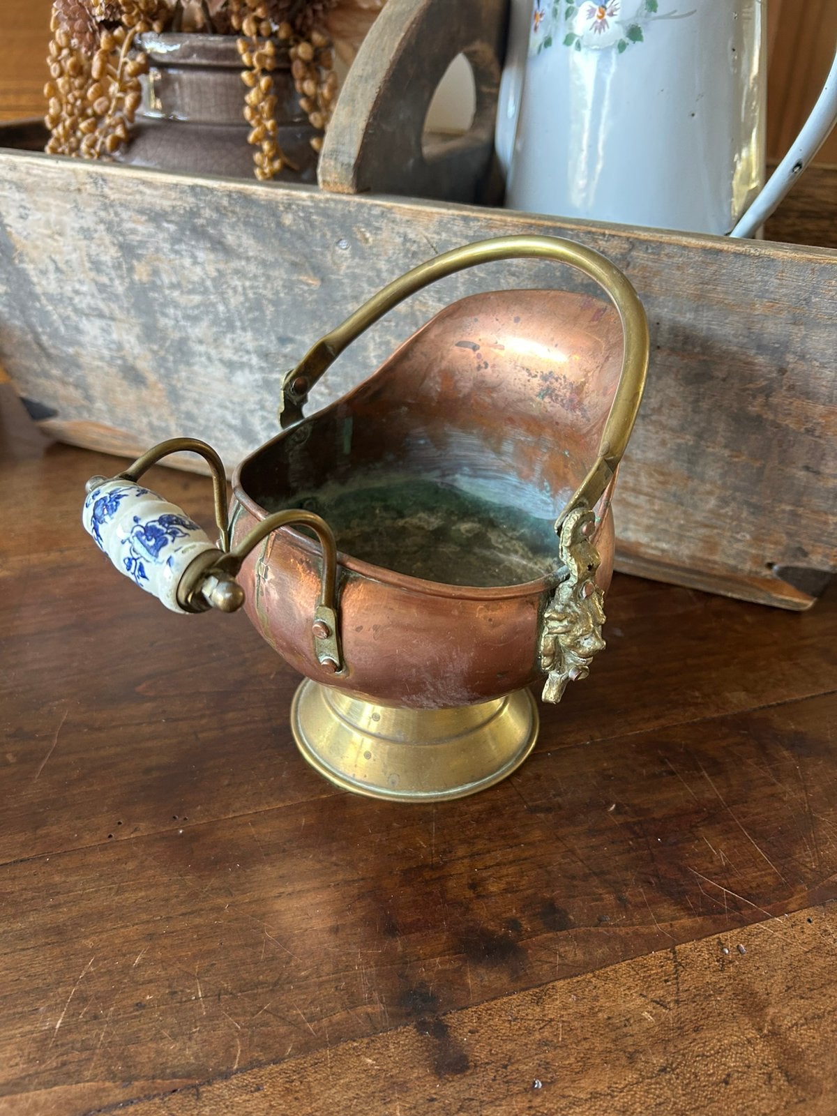 Mooie antieke koperen kolenkit, Antiek en Kunst, Antiek | Koper en Brons, Ophalen of Verzenden