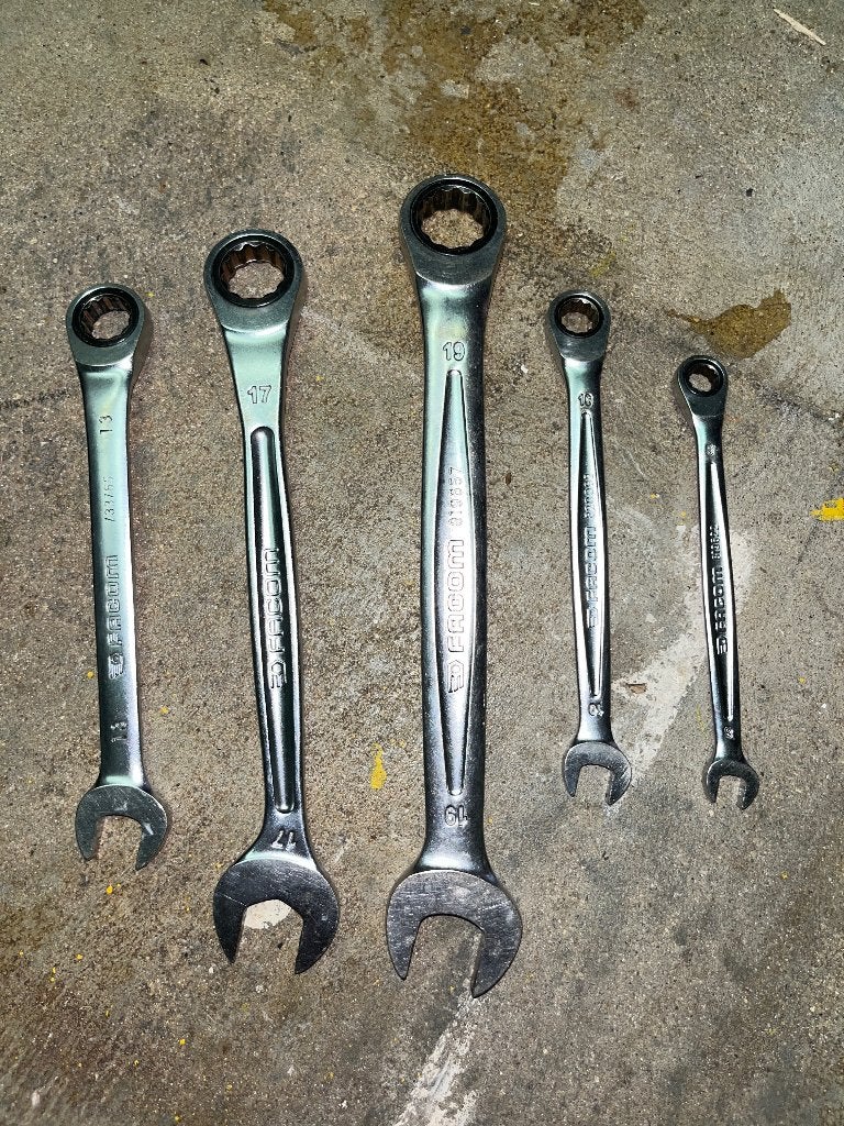 FACOM ratel-steekringsleutels 8 10 13 17 19 mm – 5 stuks, Ophalen of Verzenden