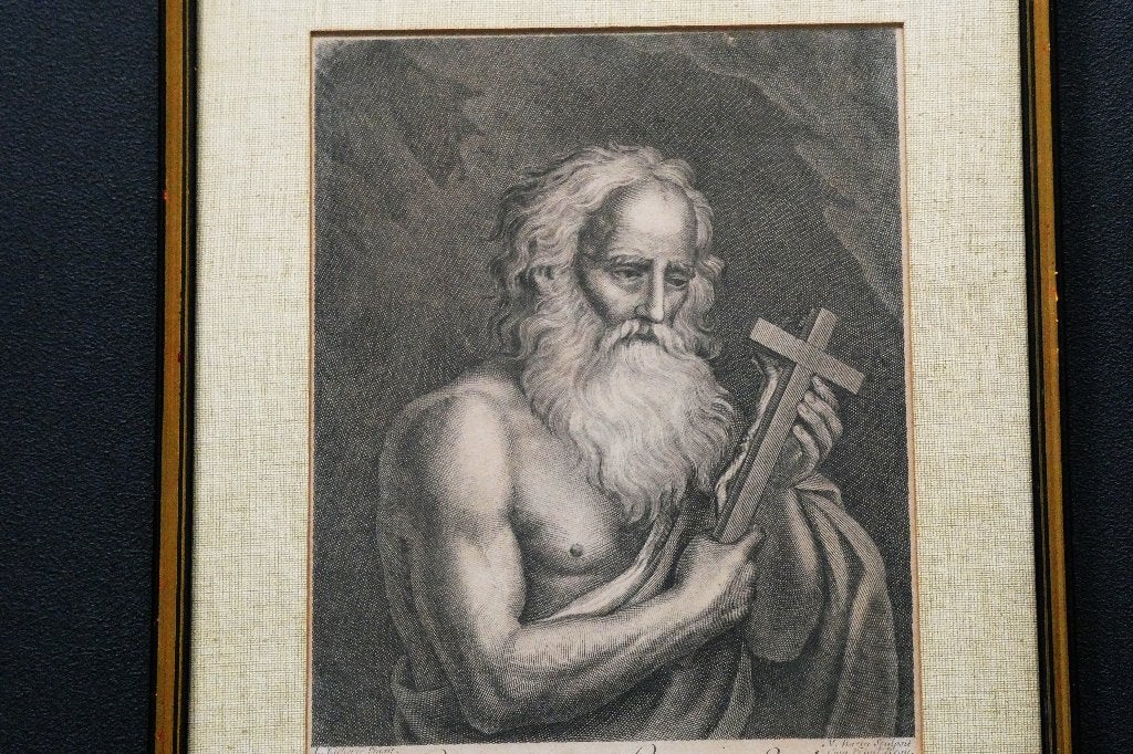 Gravure portret S. Hieronimus De Heilige Hiëronymus, Antiek en Kunst, Ophalen of Verzenden