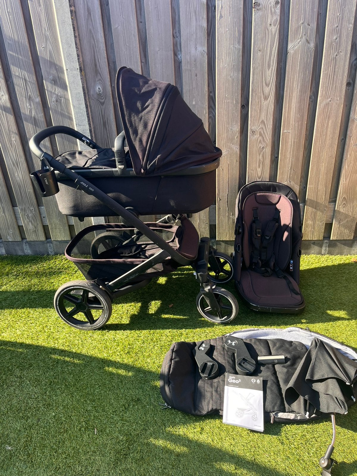 Joolz Geo3 Kinderwagen zwart, Kinderen en Baby's, Kinderwagens en Combinaties, Gebruikt, Verstelbare duwstang, Ophalen, Kinderwagen