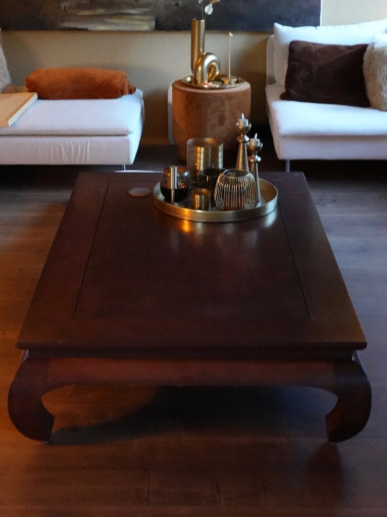 Vos Maupertuus Opium salontafel 160 x 100, Huis en Inrichting, Ophalen, Gebruikt, Teakhout, 50 tot 100 cm