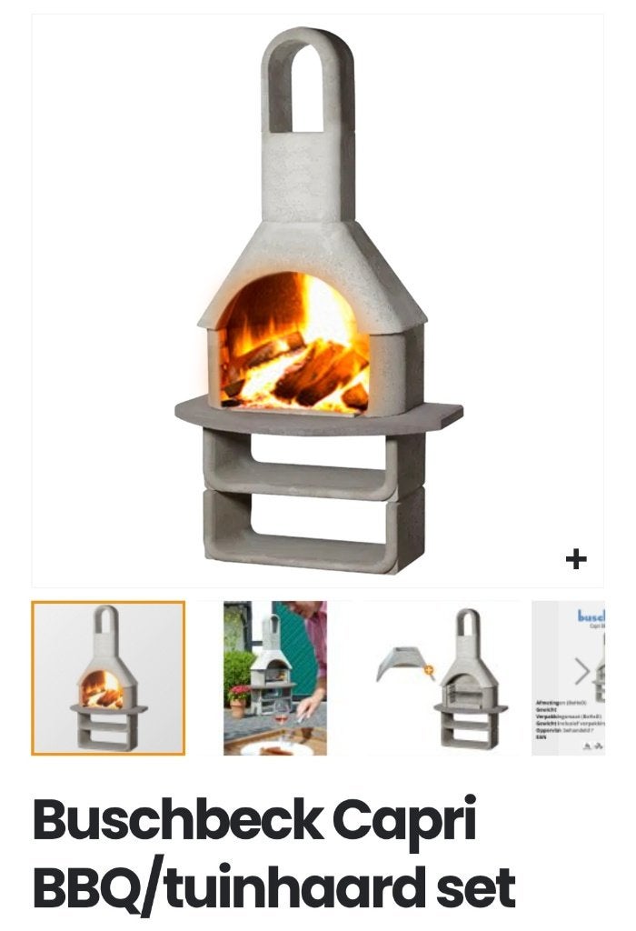 Beton bbq, Ophalen, Gebruikt, Met accessoires