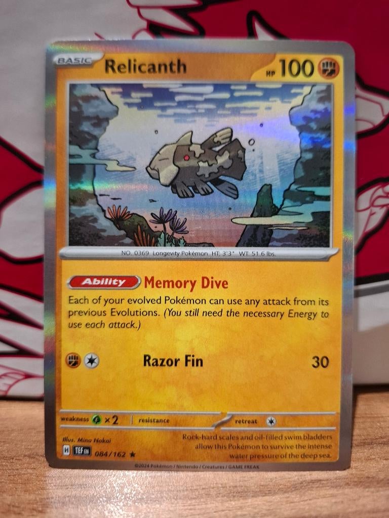 Pokemon Relicanth TEF 084/162 holo, Ophalen of Verzenden, Nieuw, Losse kaart