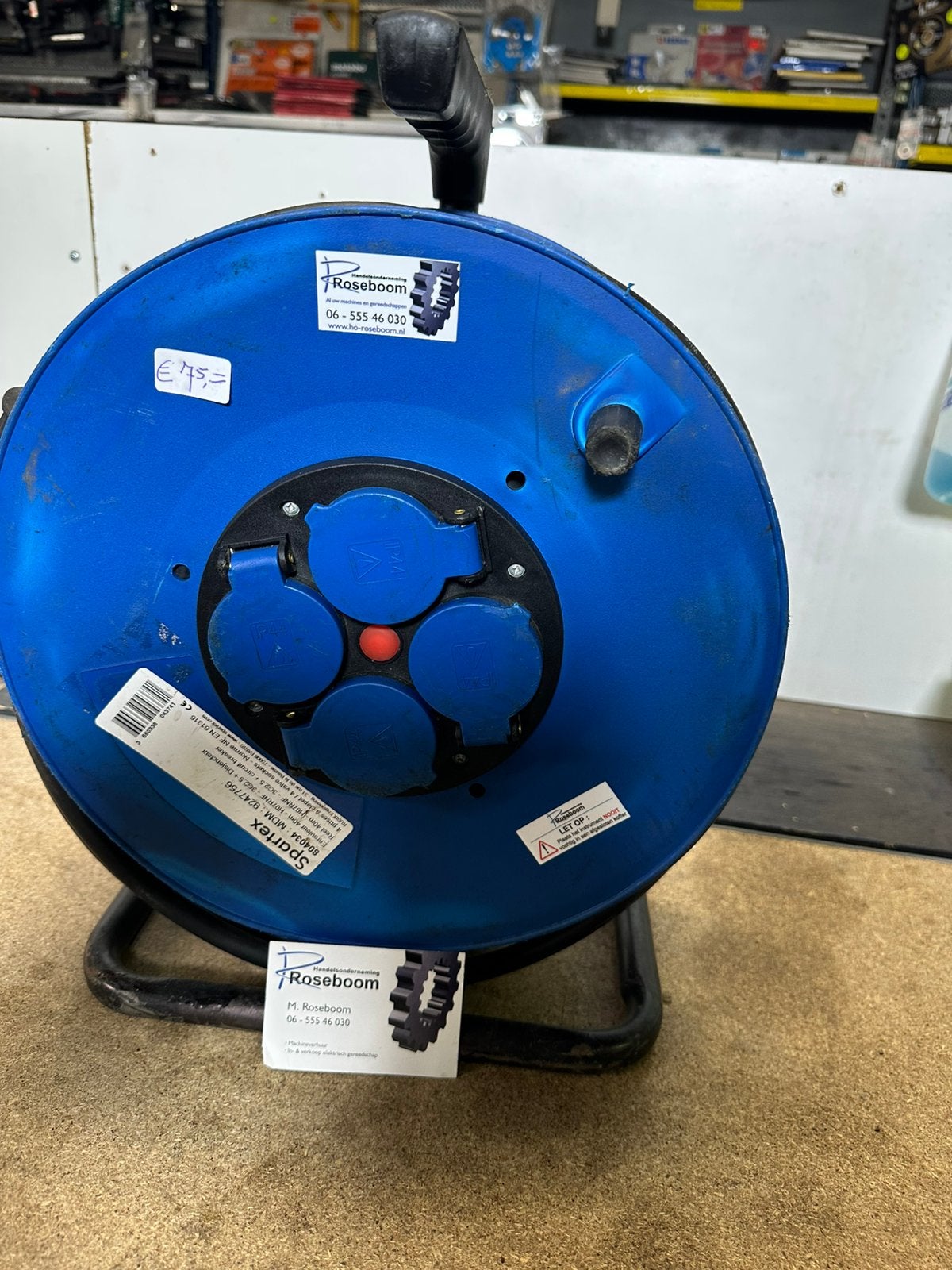 Kabelhaspel 40m lengte en 2.5 mm2  merk Spartex prof haspel, Doe-het-zelf en Verbouw, Ophalen, Spartex, Gebruikt, Www.spartex . Com