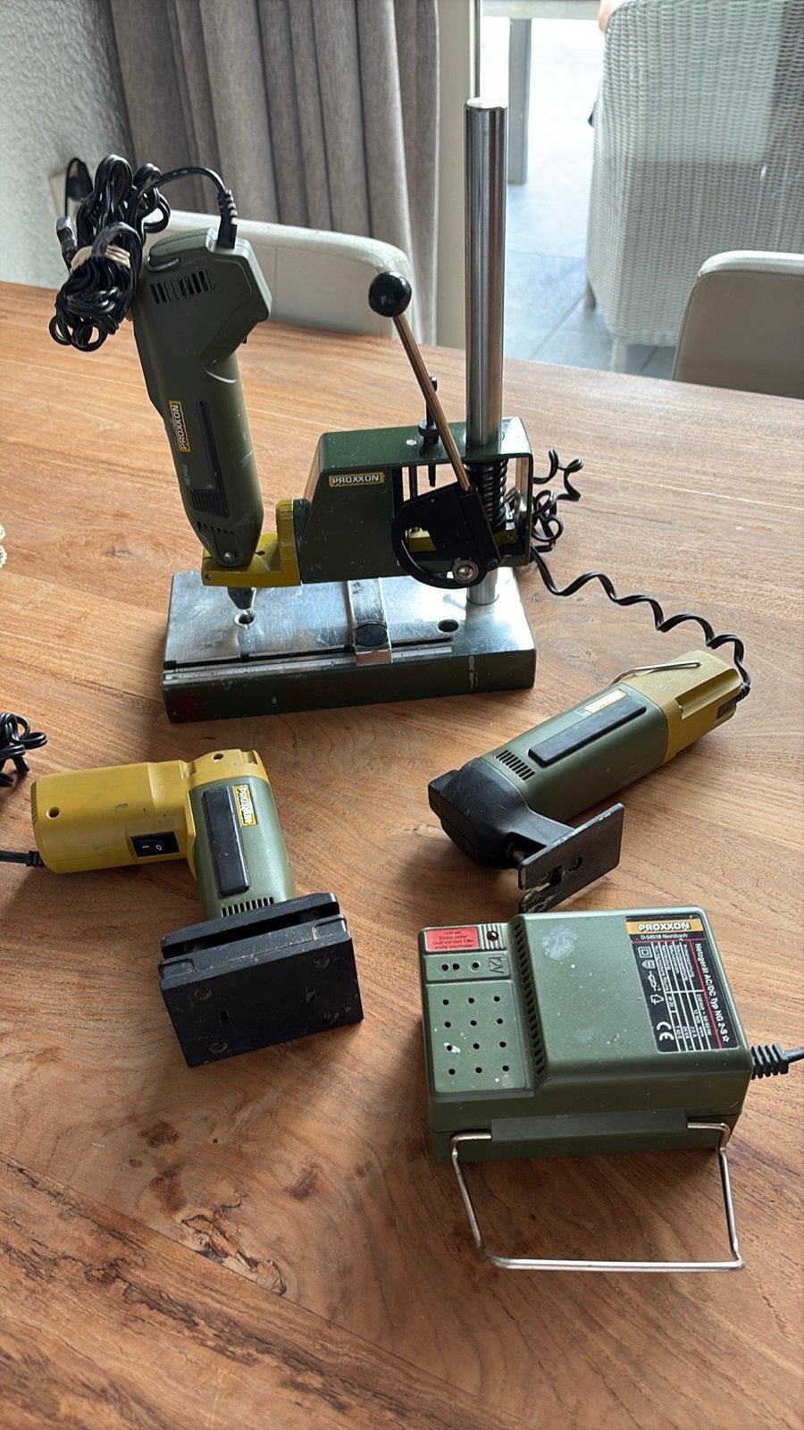Proxxon gereedschap set met boorstandaard en meer, Doe-het-zelf en Verbouw, Ophalen of Verzenden, Gebruikt