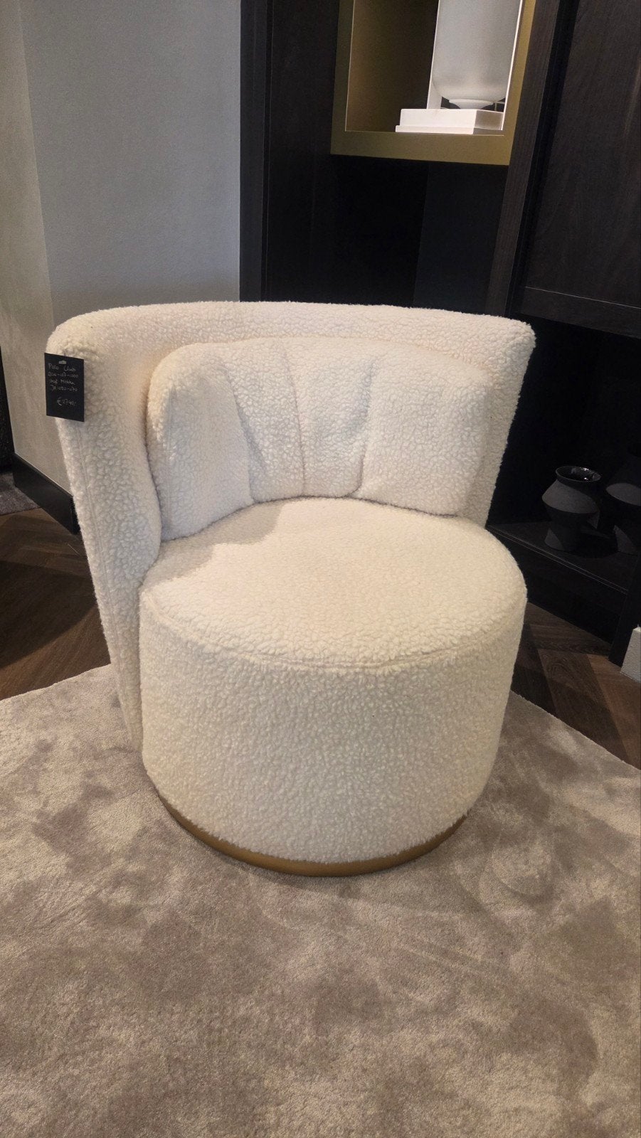BW Polo Cocktail Draaifauteuil - Witte Fluffy Stof, Ophalen, Modern, Cocktail, Design, Nieuw, 75 tot 100 cm