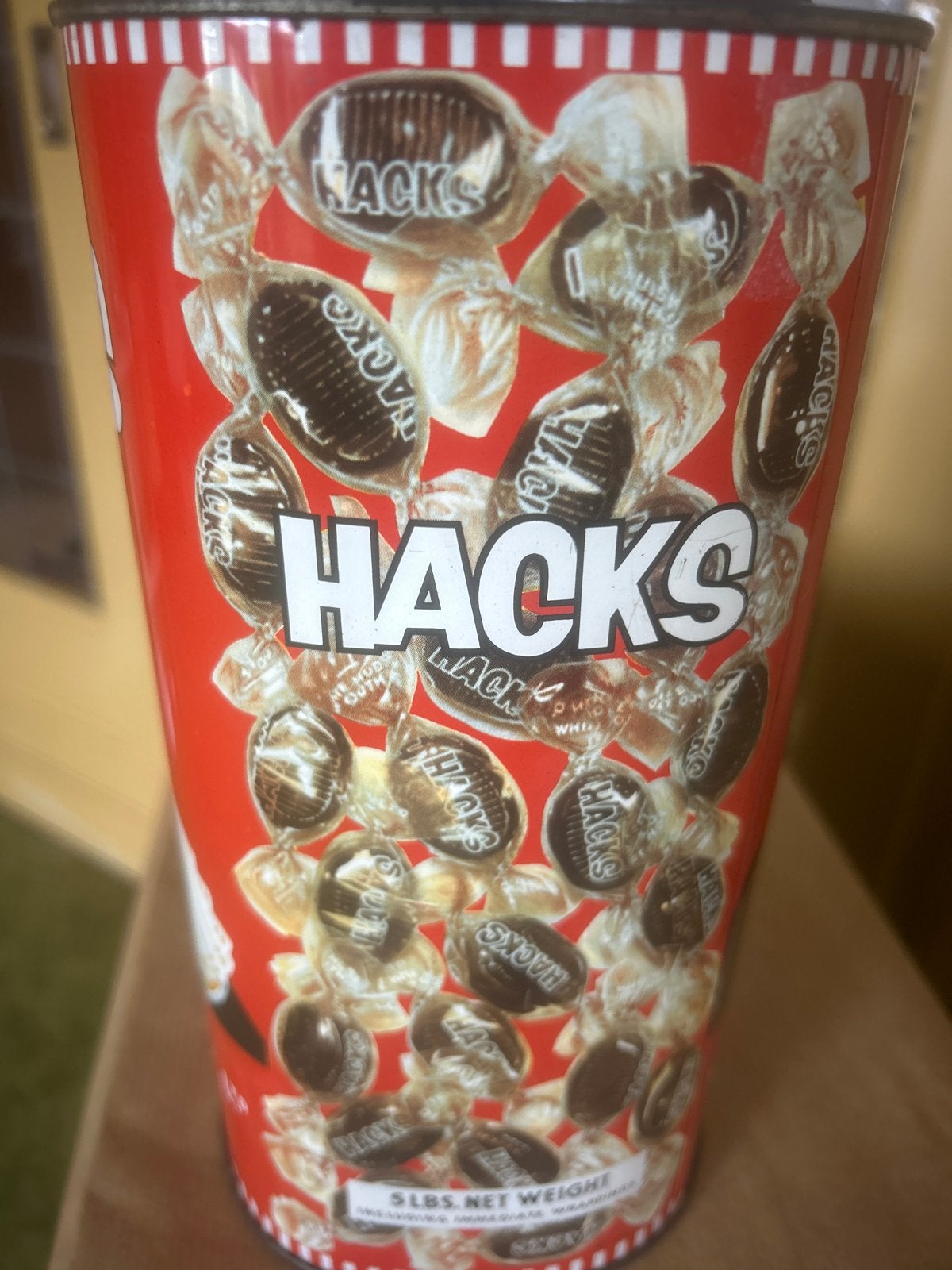 Vintage Hacks blik - Snoepblik - Reclame blik, Ophalen of Verzenden, Gebruikt, Verpakking