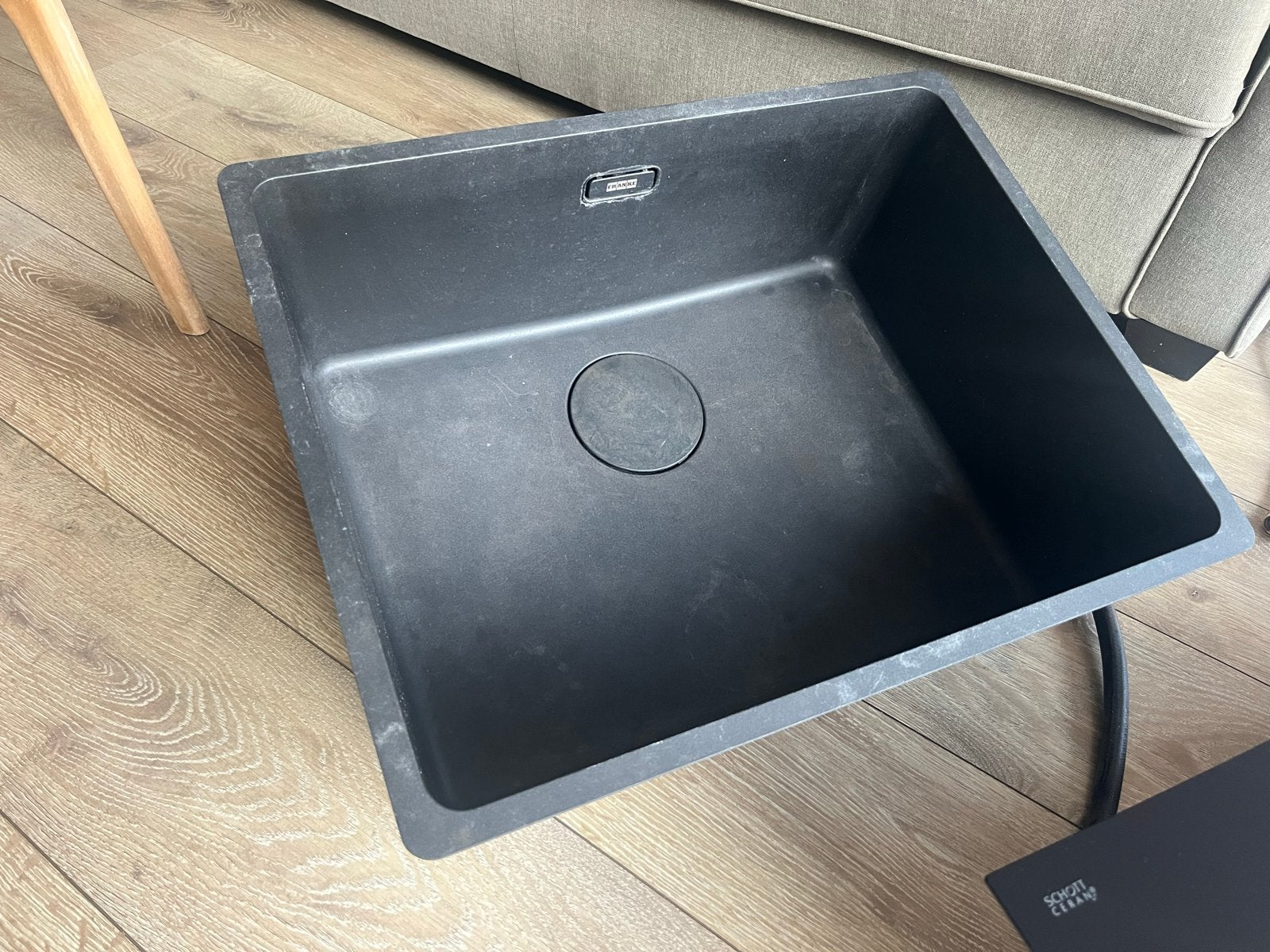 Franke spoelbak 40x52cm mat zwart, Huis en Inrichting, Keuken | Keukenbenodigdheden, Ophalen of Verzenden, Zwart, Steen/keramiek