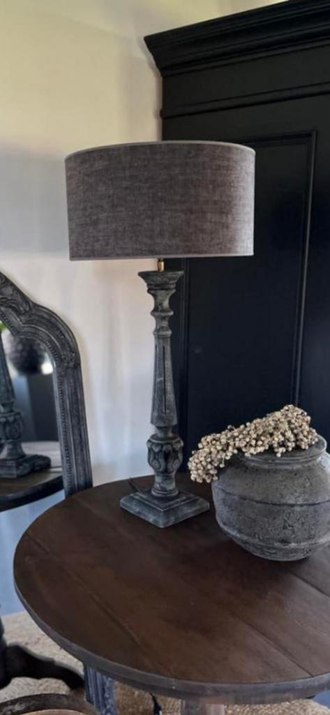 Landelijke tafellamp inclusief lampenkap., Huis en Inrichting, Lampen | Lampenkappen, Ophalen, Rond, 50 cm of meer, Landelijk