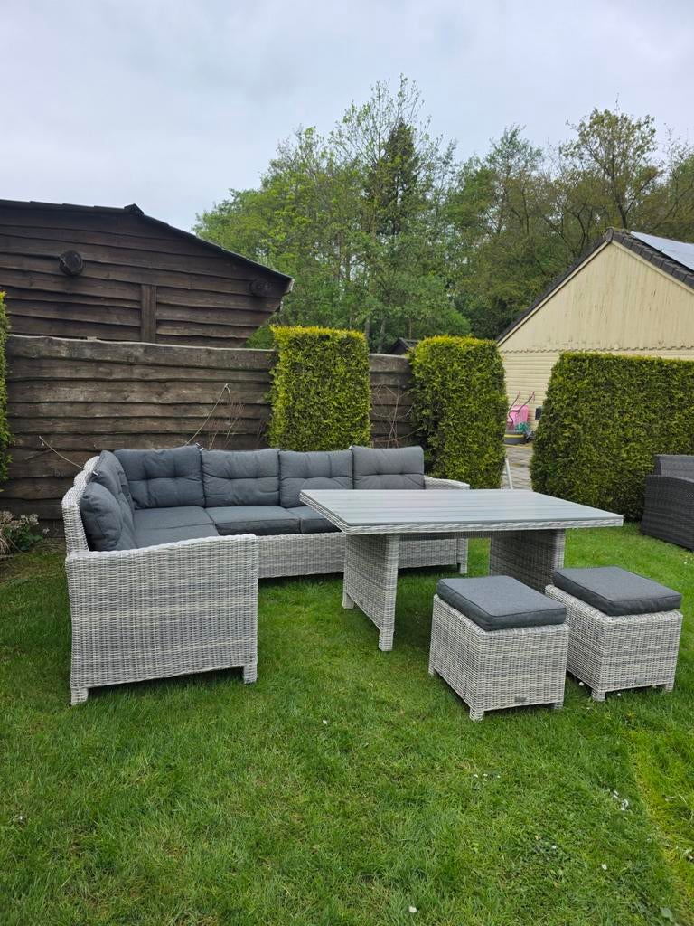Garden impression diningset dinerset bezorgen mogelijk, Tuin en Terras, Tuinsets en Loungesets, Ophalen of Verzenden, Zo goed als nieuw