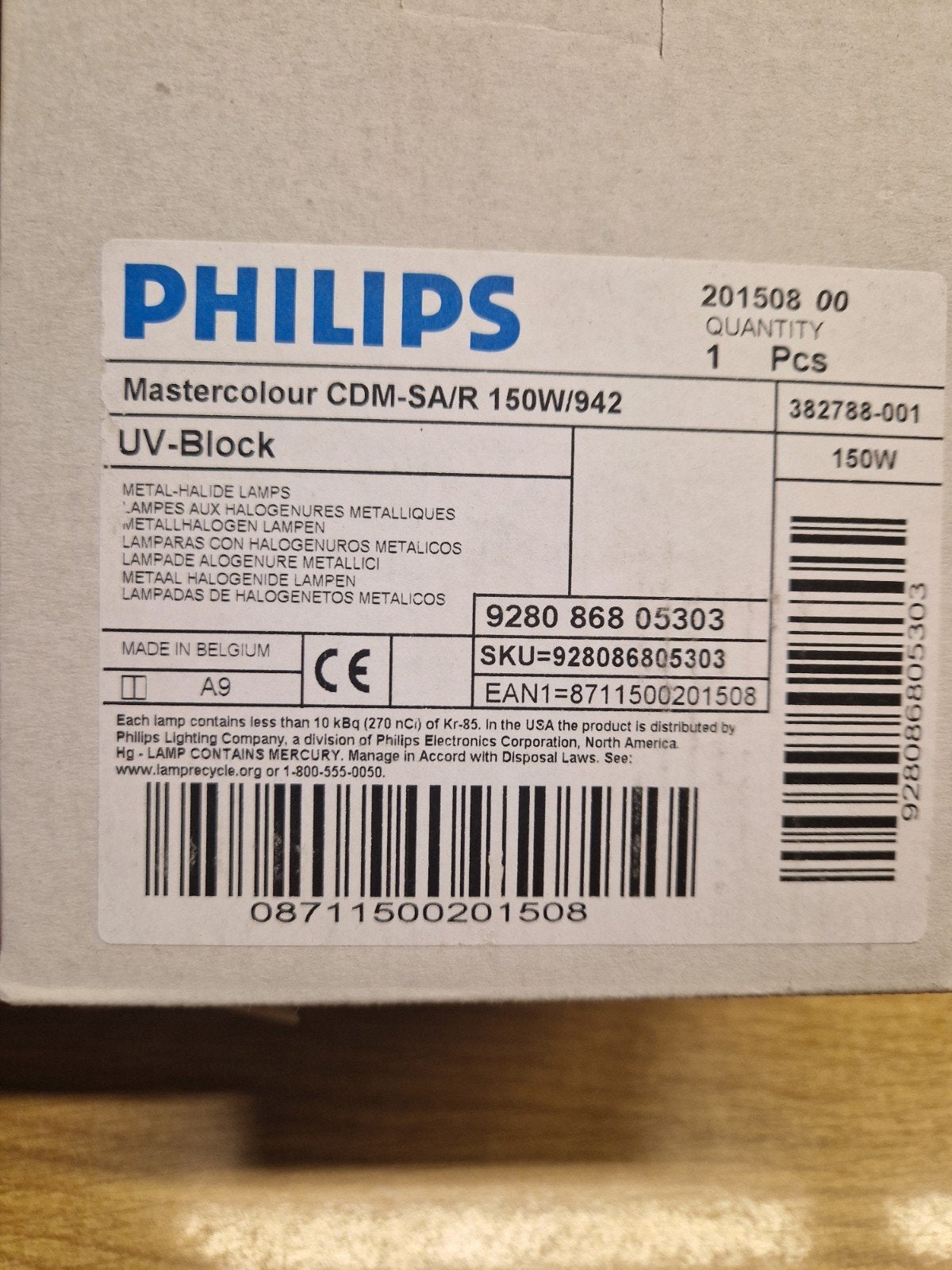Philips Mastercolour CDM-SA/R 150W/942  6000H 4200K, 60 watt of meer, Nieuw, Overige fittingen, Philips