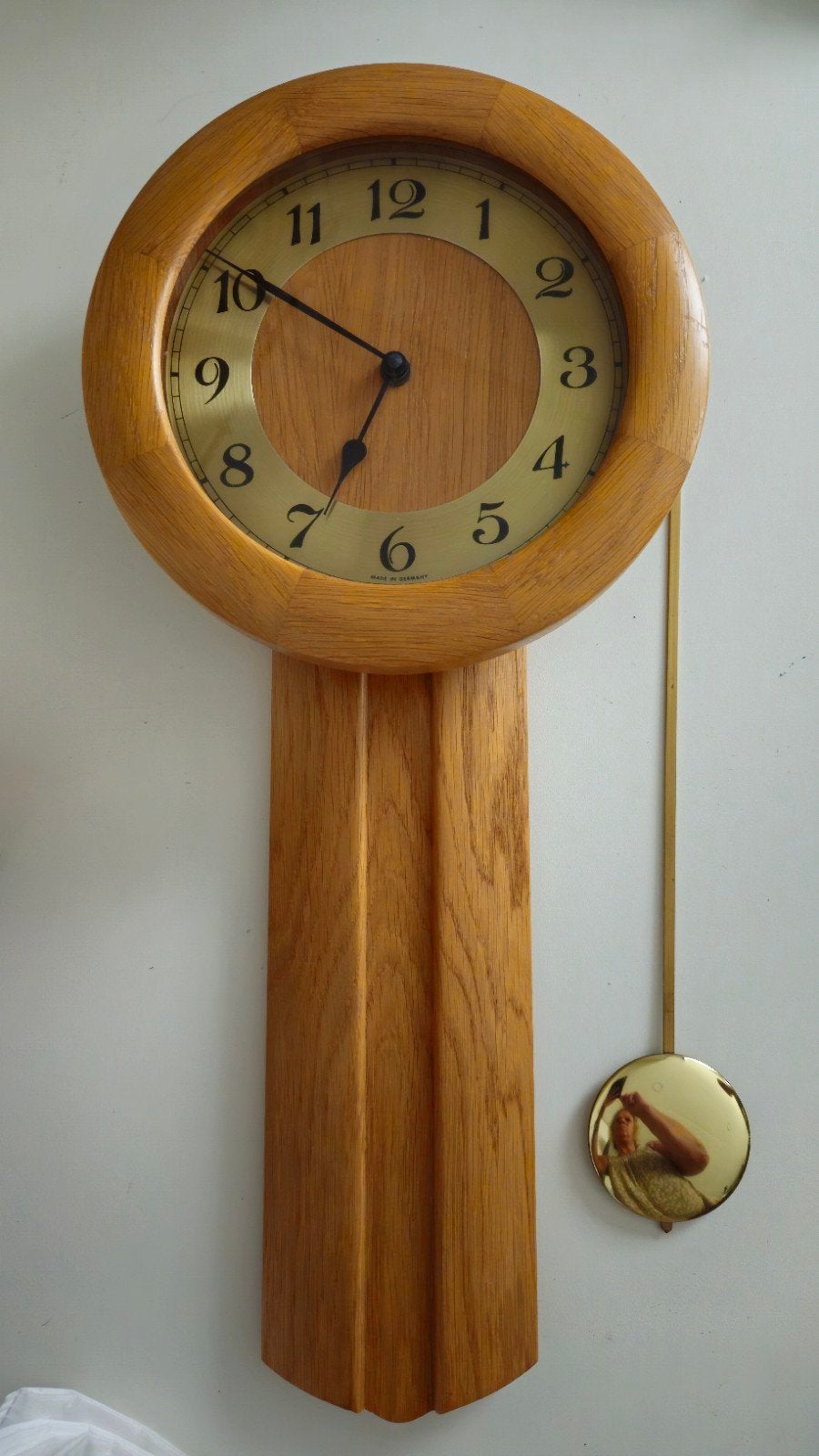 Eiken Houten Hangklok - Uurwerk te vervangen, Ophalen