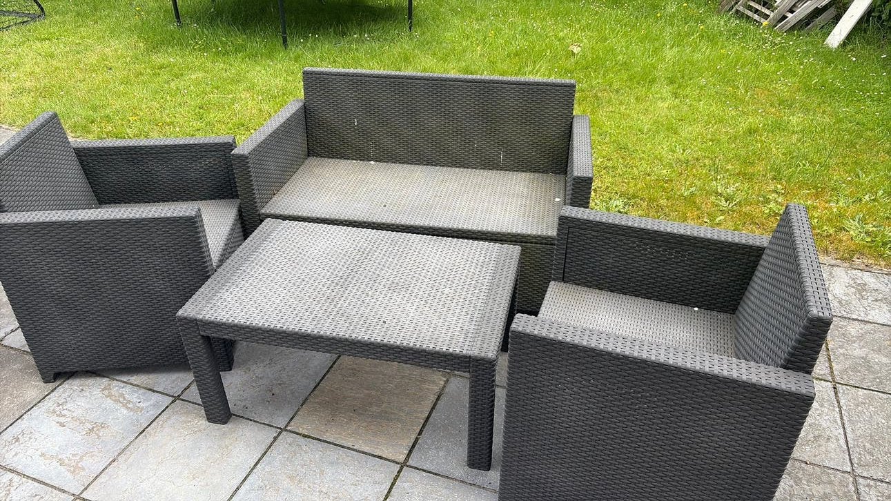 Loungeset Allibert, grijs, 4-delig, Ophalen, 4 zitplaatsen, Kunststof, Gebruikt
