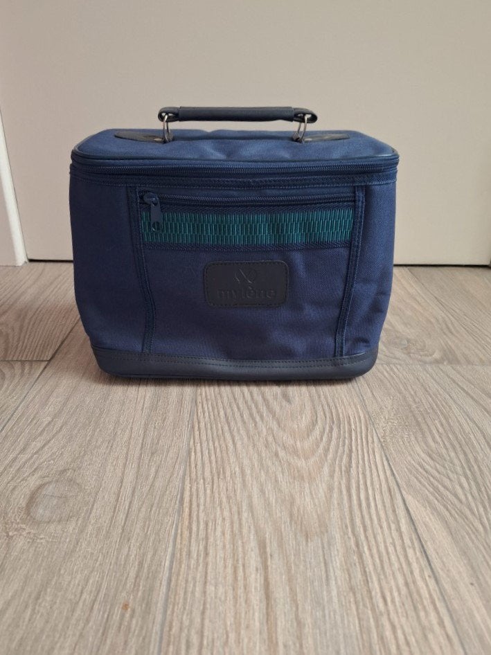 Vintage Blauwe Toilettas / Beautycase van Mylène - Nieuw, Ophalen of Verzenden, Nieuw, Blauw, Hardcase