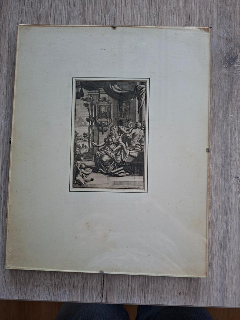 Kopergravure allegorische voorstelling, Ophalen of Verzenden