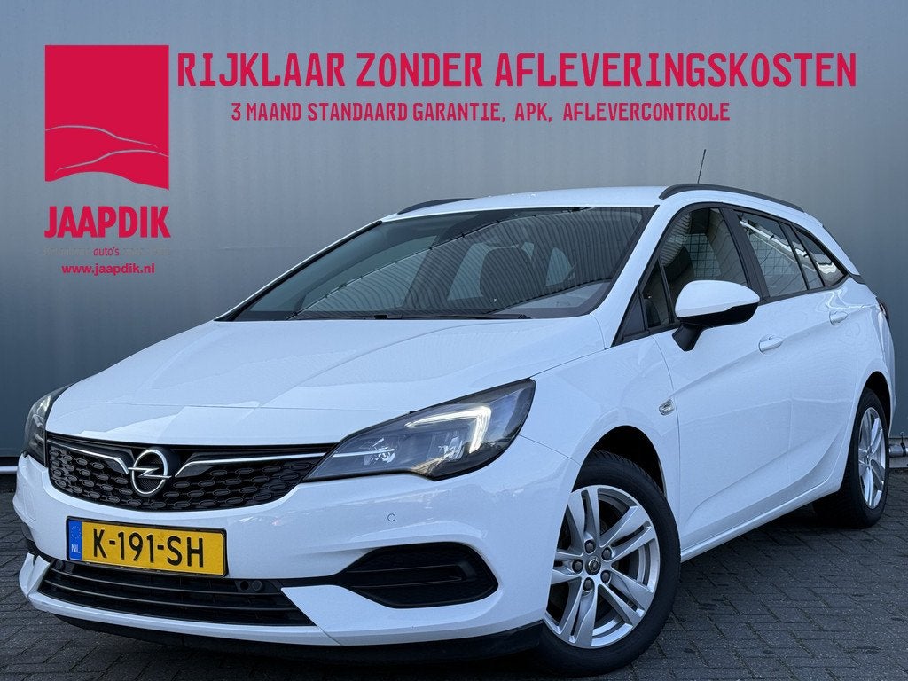 Opel Astra Sports Tourer BWJ 2021 1.2 111 PK Edition TREKHAA, Voorwielaandrijving, Gebruikt, 1199 cc, Leder en Stof