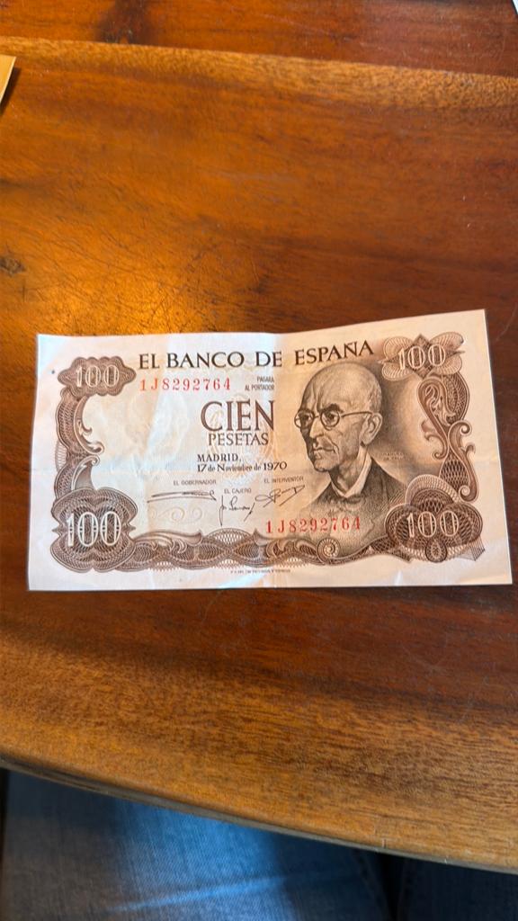Briefje 100 spaanse pesetas 1970, Ophalen of Verzenden, Spanje, 100 euro