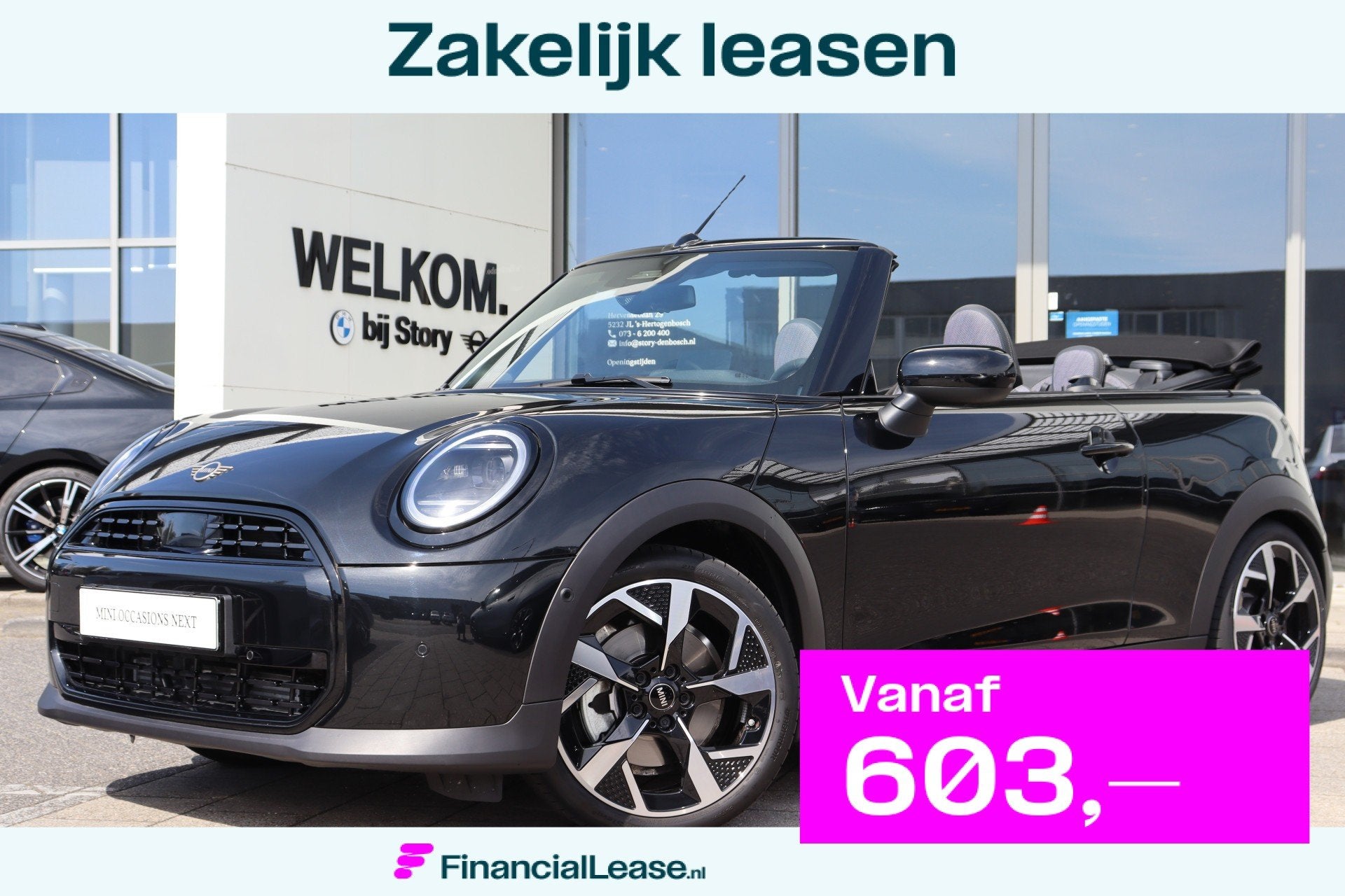 MINI Cooper Cabrio C Automaat / Classic / Pakket M / 18" Sli, 1998 cc, 15 km/l, Gebruikt, Zwart