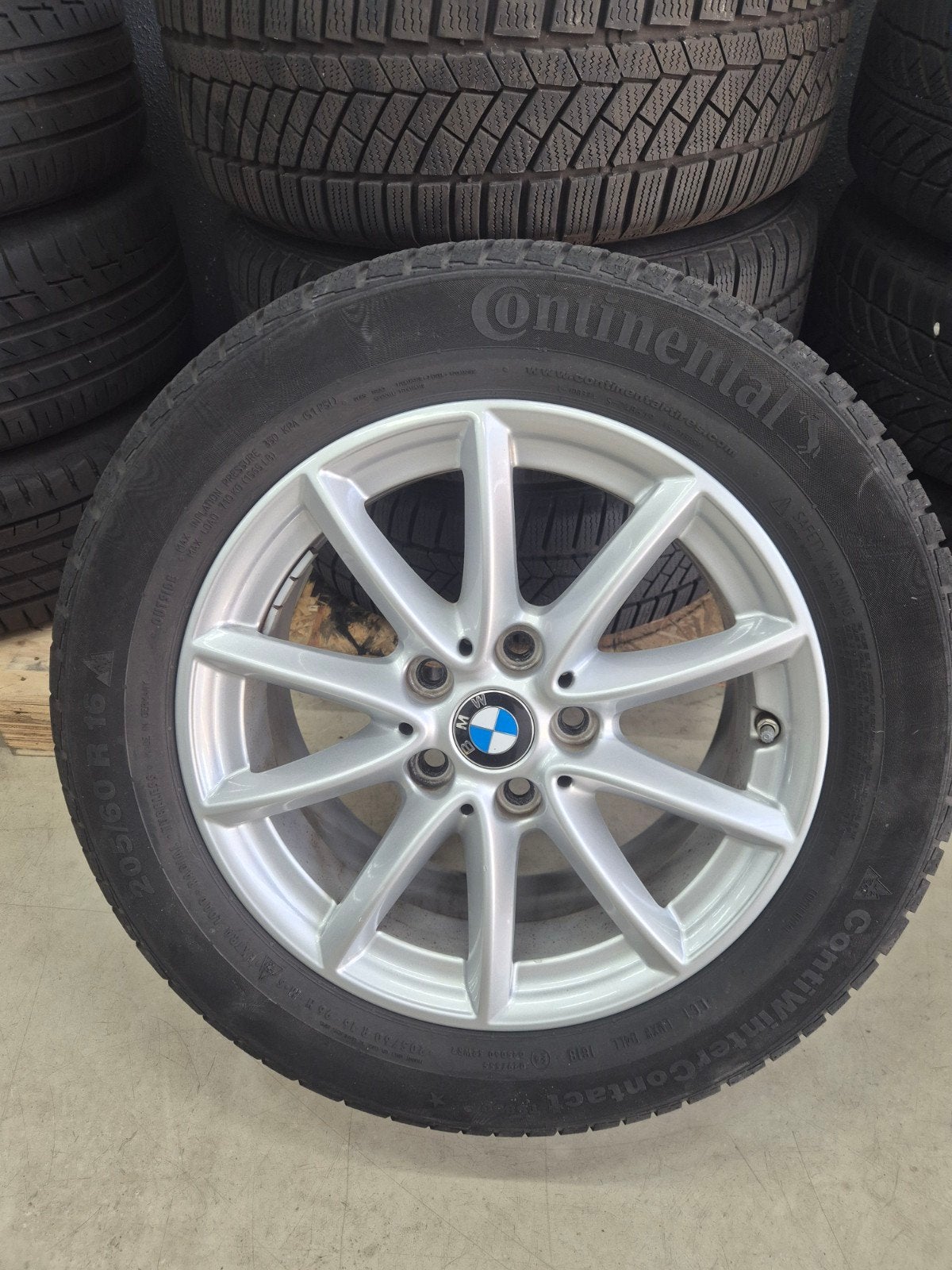 Originele BMW 16 inch Winterset velgen 5x112 Continental, Ophalen, Gebruikt, 16 inch, Banden en Velgen