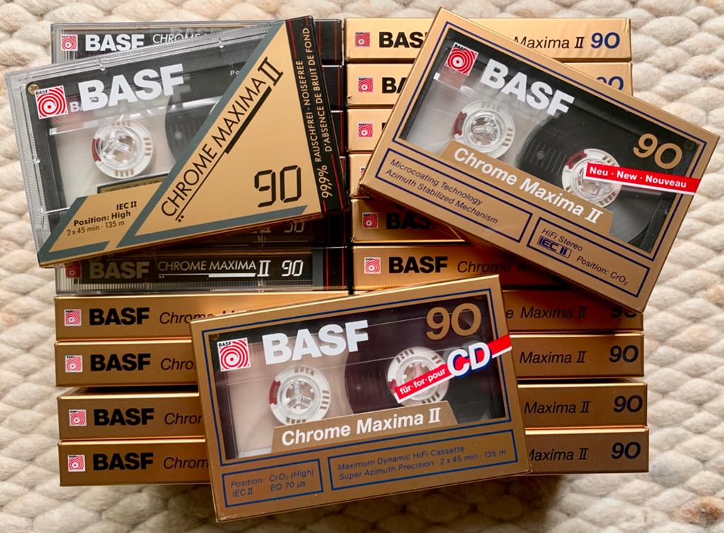 NOS BASF Chrome MAXIMA II 90 CMII C90 cassettebandjes CMII90, 2 t/m 25 bandjes, BASF, Basf SE Carl-Bosch-Straße 38⁩ 67063 Ludwigshafen am Rhein Duitsland